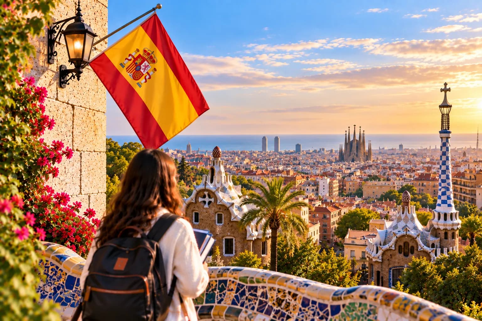 Barcelona architecture and Mediterranean cityscape