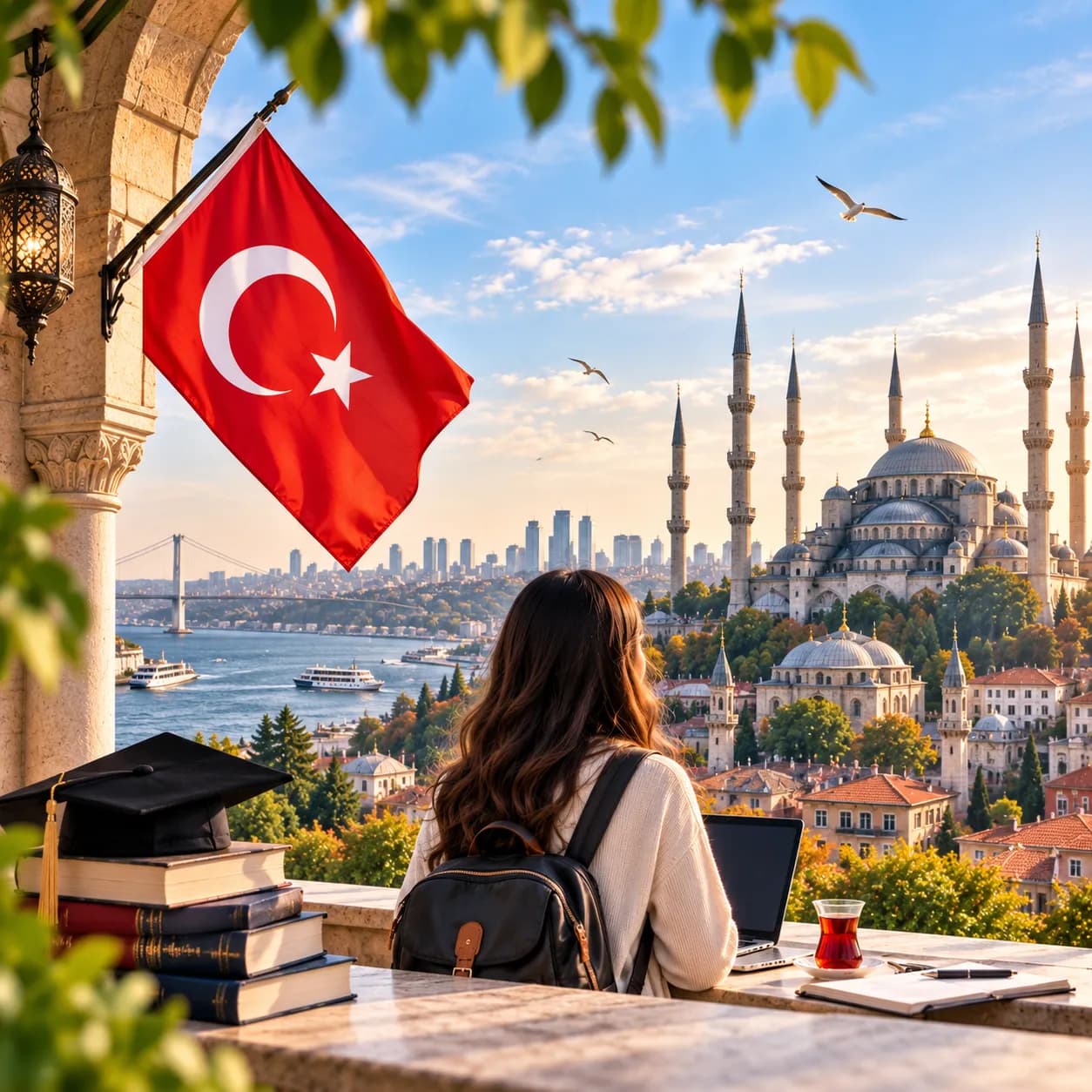 Galata Tower above the rooftops of Istanbul