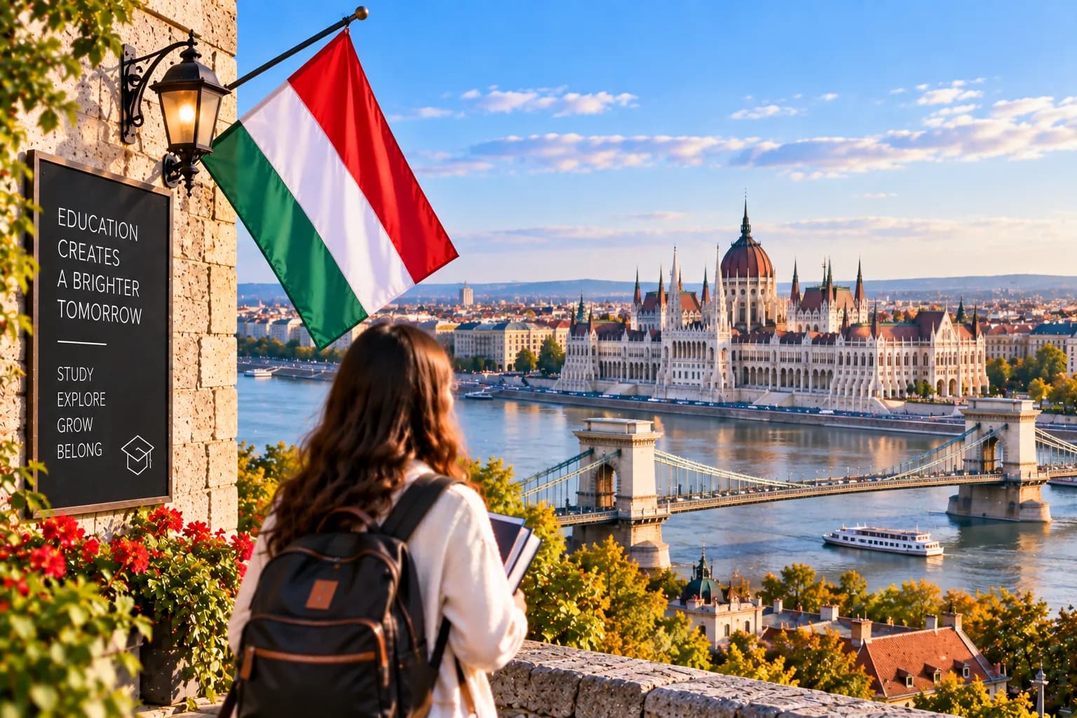 Budapest skyline along the Danube