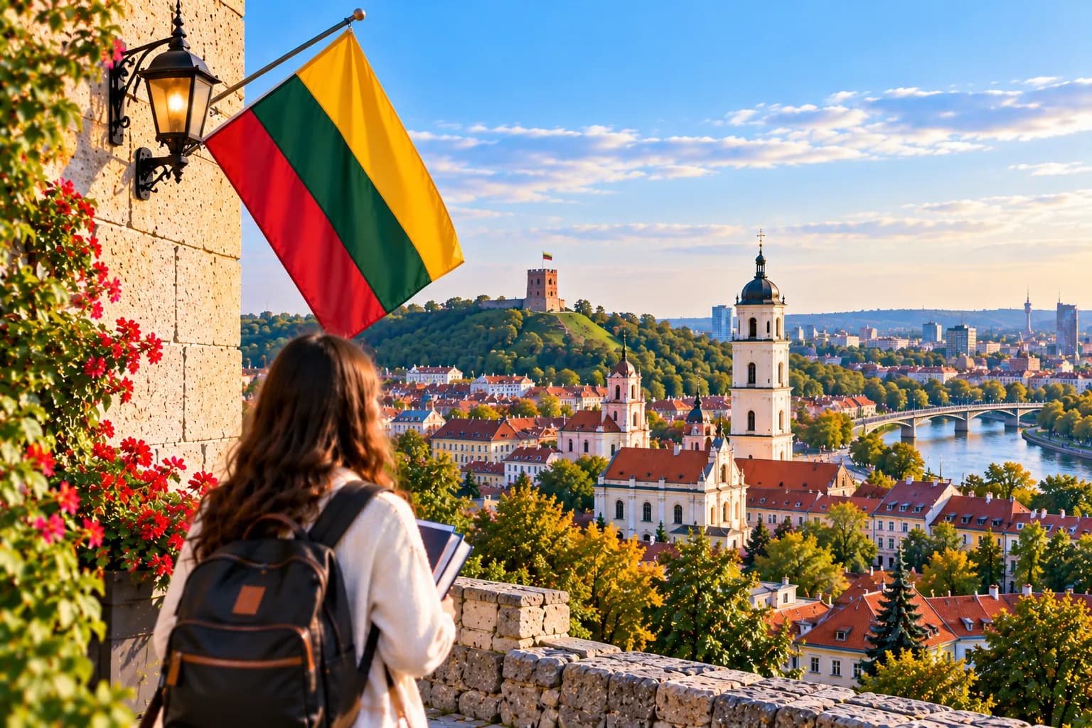 Vilnius old town with historic rooftops