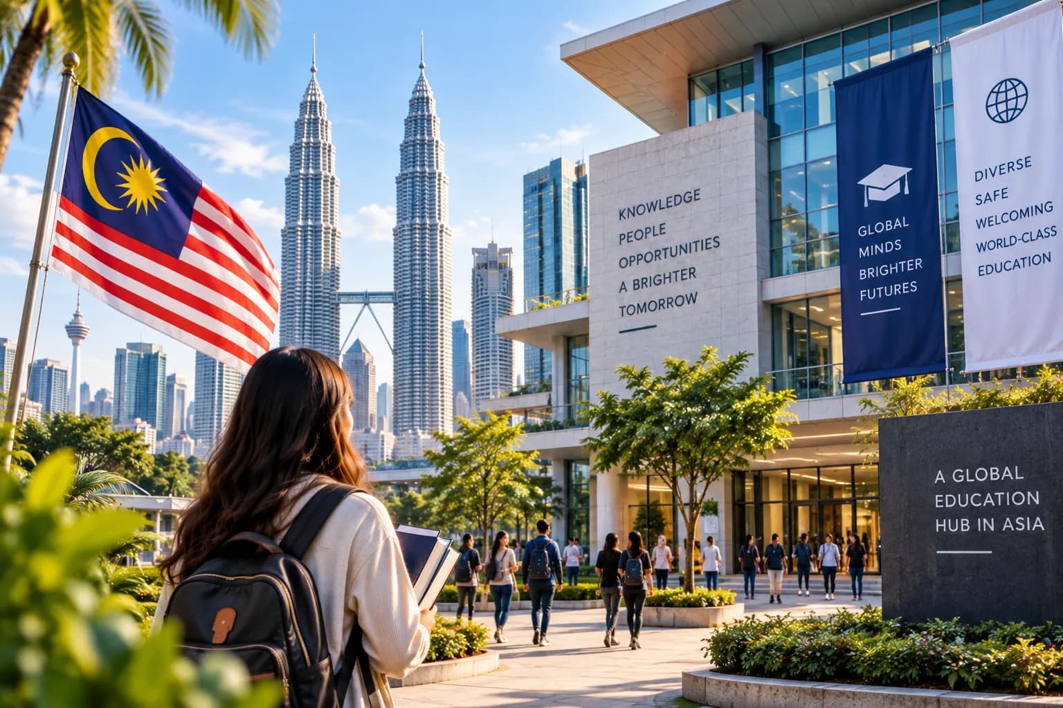 Petronas Twin Towers above the Kuala Lumpur skyline