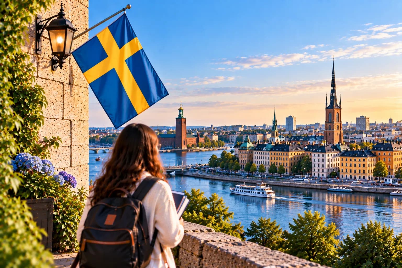 Stockholm’s historic waterfront at dusk